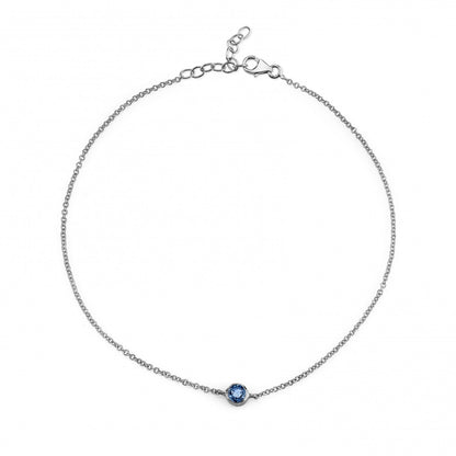 blue sapphire, white gold