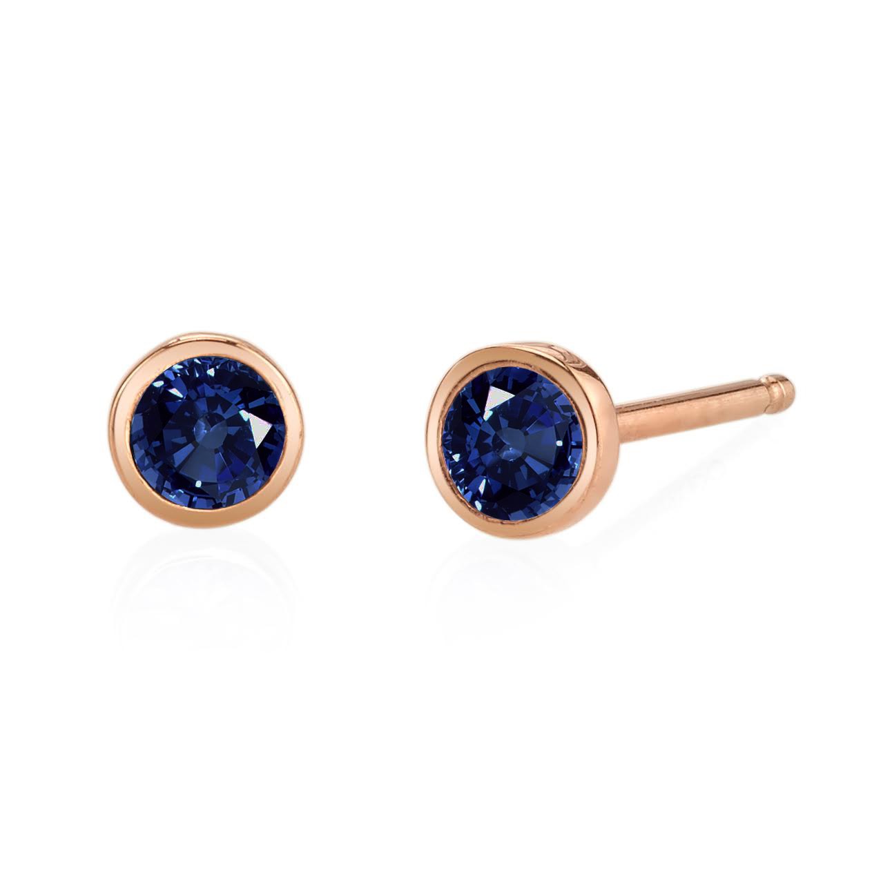 blue sapphire, rose gold