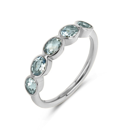 AQUAMARINE OVAL BEZEL RING