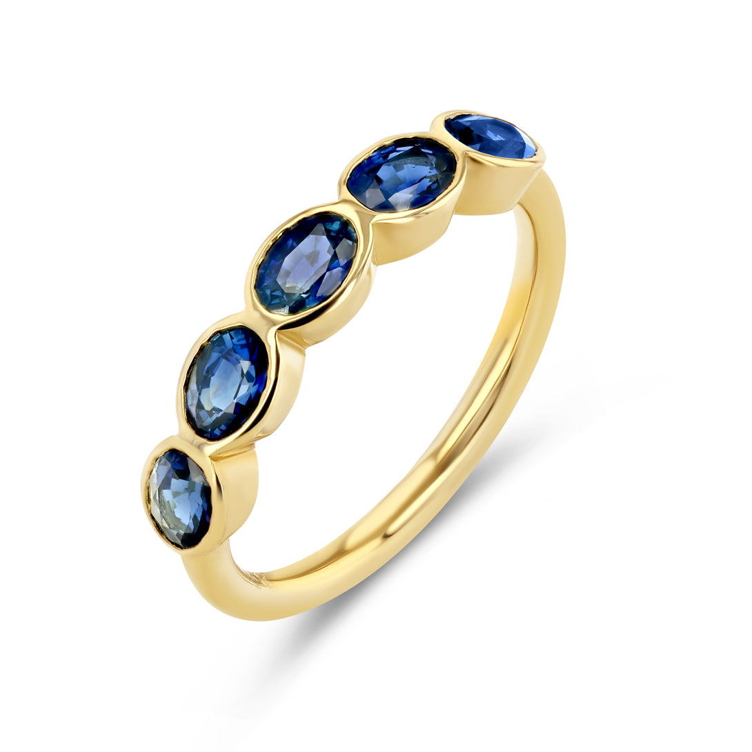 SAPPHIRE OVAL BEZEL RING
