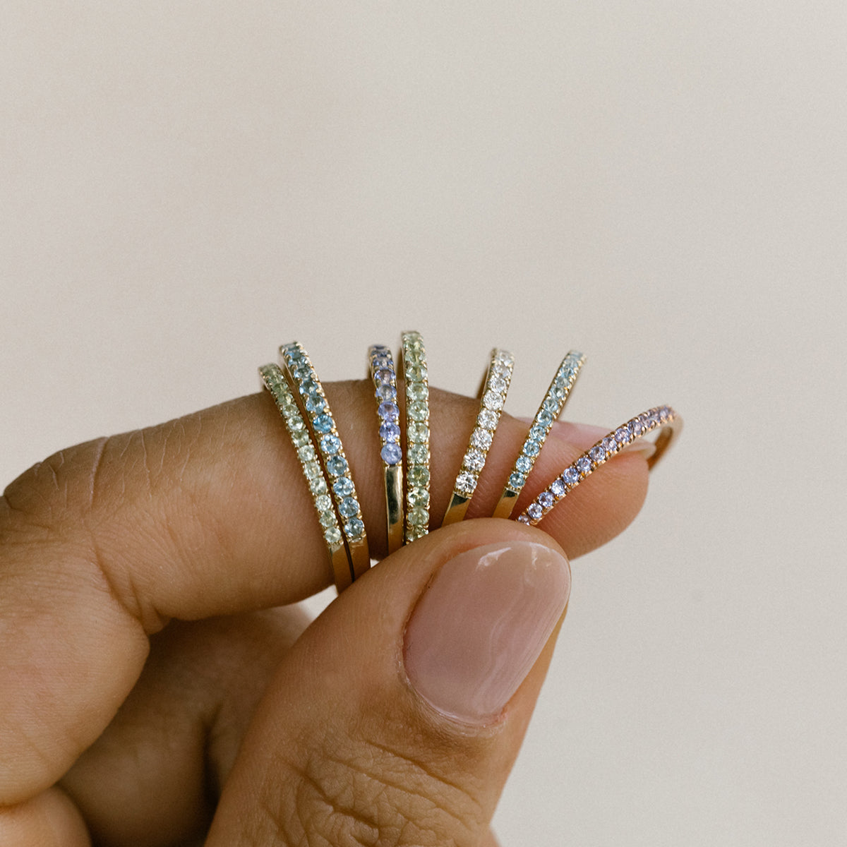 Peridot pave ring top