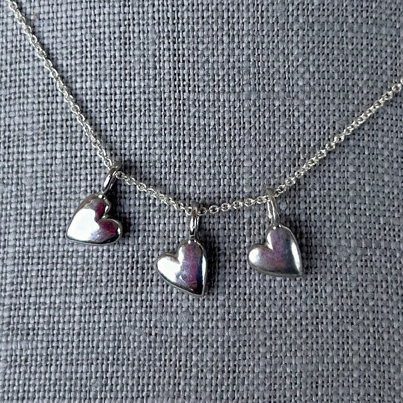 PUFFY SILVER HEART CHARM