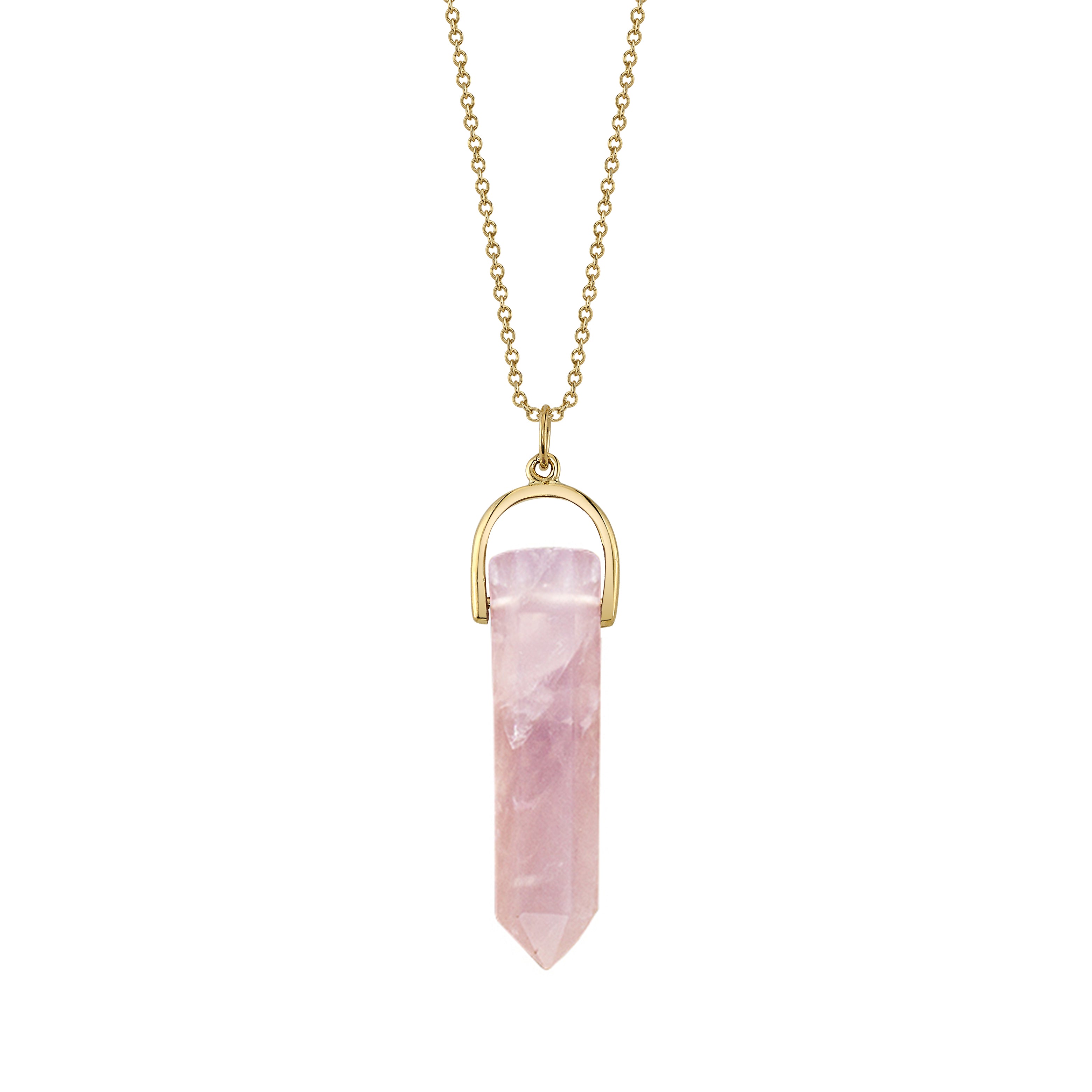 Rose Quartz Crystal Point Pendant | Starling Jewelry