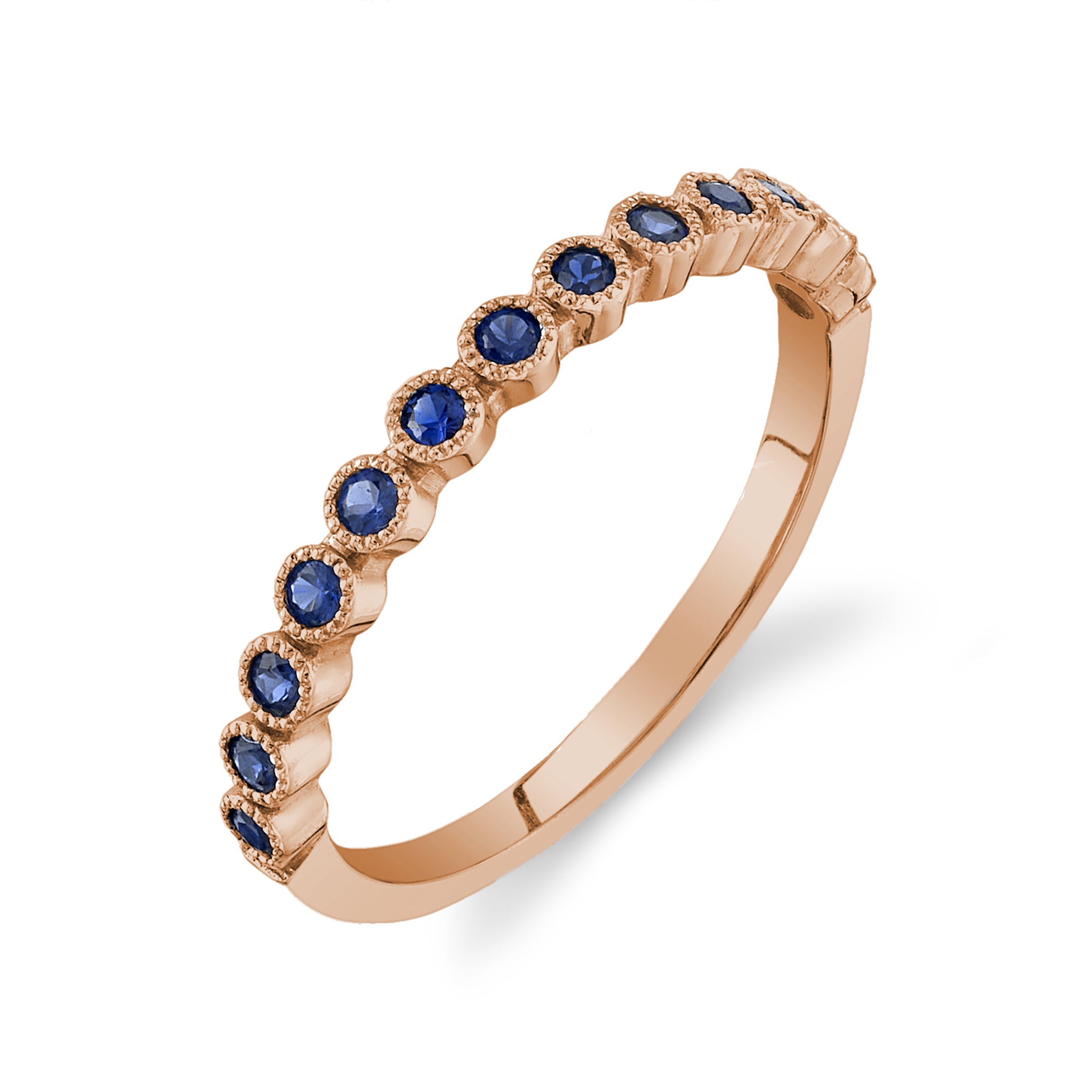 SAPPHIRE BEAD SET RING