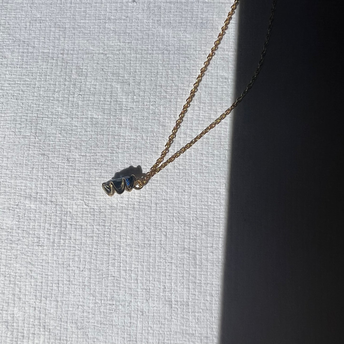 SAPPHIRE PEAR SOLITAIRE NECKLACE