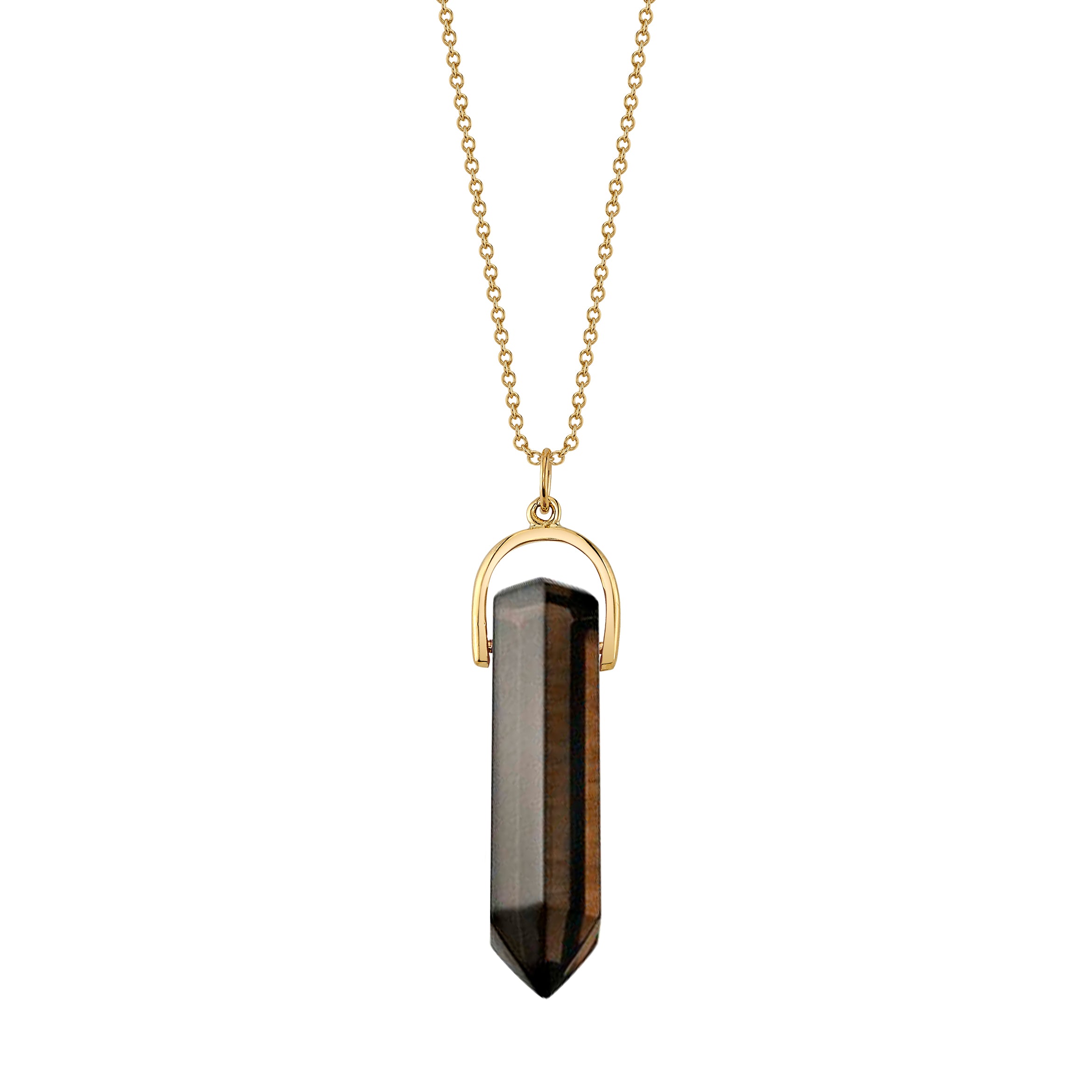 SMOKY QUARTZ CRYSTAL POINT PENDANT