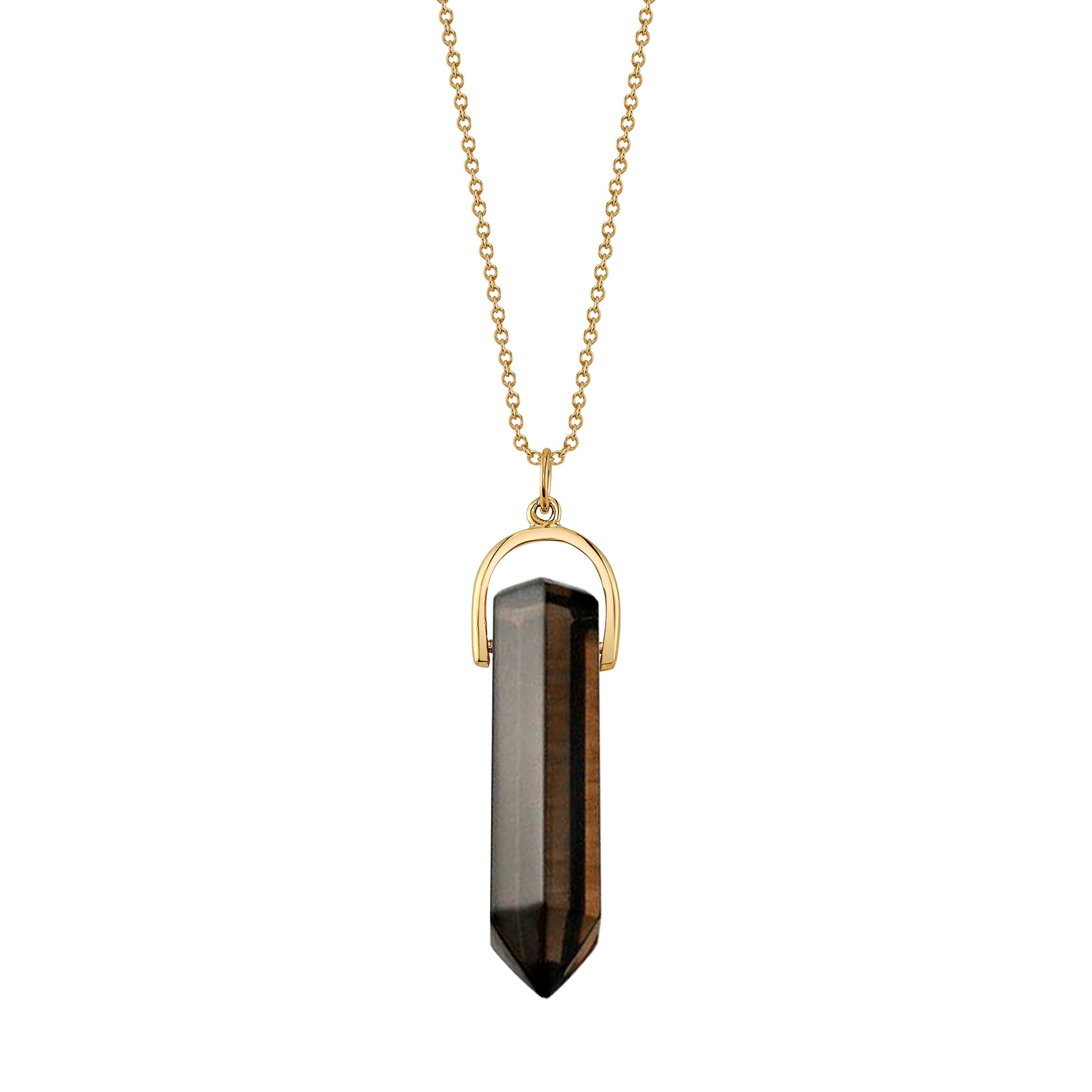 SMOKY QUARTZ CRYSTAL POINT PENDANT