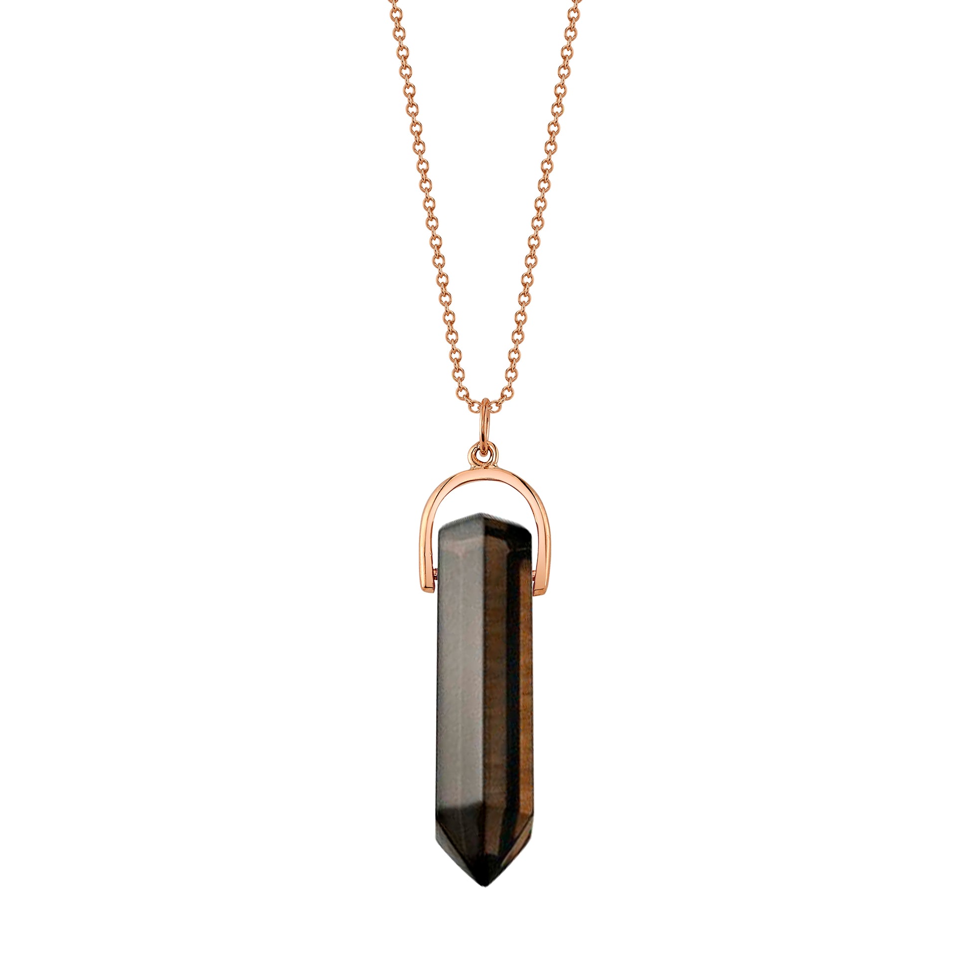 SMOKY QUARTZ CRYSTAL POINT PENDANT